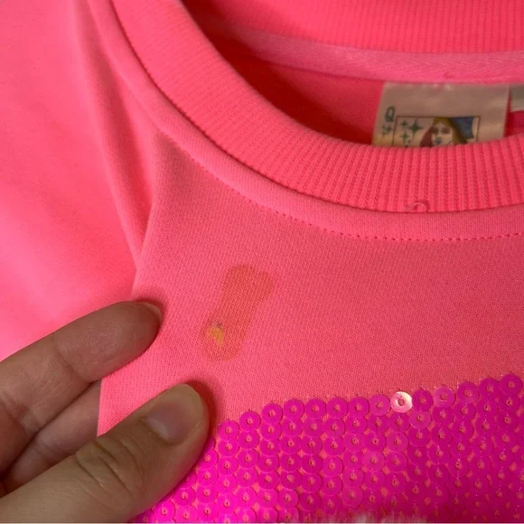 Queen Of Sparkles Neon Pink Nutcracker Santa Claus Bling Sweatshirt *FLAWED* - Picture 6 of 11